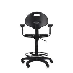 22"-32" Adjustable Height Polyurethane Task Office Chair With Arms Black- Hampden Furnishings -Baxton Studio Store GUEST 546b7b30 ef6e 415c 90df c06879850e28