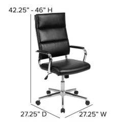 Merrick Lane High Panel-Back Ergonomic Office Chair With Padded Metal Arms Executive Swivel Computer Desk Chair -Baxton Studio Store GUEST 548d2e21 66d2 4fff ac71 7d5b91cace54