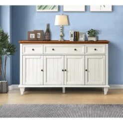 Rick 58'' Wide 3 Drawer Traditional Sideboard With Solid Wood Legs| KARAT HOME -Baxton Studio Store GUEST 557fc9ae a65b 4a74 a430 f7a90f718260