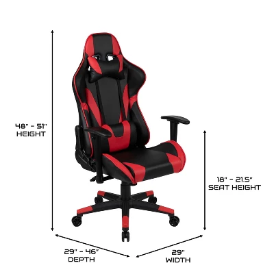 BlackArc Bravo Red Gaming Desk & Chair Set: High Back Gaming Chair With Lumbar Support & Adjustable Arms; Desk With Cupholder/Headphone Hook 8 BlackArc Bravo Red Gaming Desk & Chair Set: High Back Gaming Chair With Lumbar Support & Adjustable Arms; Desk With Cupholder/Headphone Hook - Image 8