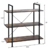 Costway 3-Tier Bookshelf Industrial Bookcase Display Shelf Storage Rack Rustic Brown