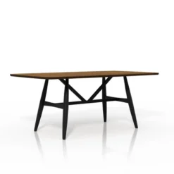 71" Bernst Mid-Century Modern Rectangle Dining Table Antique Oak/Black - MiBasics -Baxton Studio Store GUEST 57318ac0 1faa 47a0 bd7a 6138c7e905a2