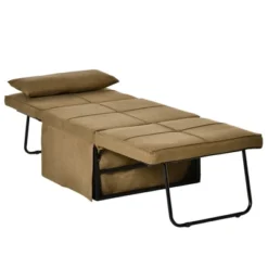 HOMCOM 4-in-1 Multi Function Folding Single Sofa Bed With Retractable Footrest, Convertible Sleeper With Adjustable Backrest, Brown 7 HOMCOM 4-in-1 Multi Function Folding Single Sofa Bed With Retractable Footrest, Convertible Sleeper With Adjustable Backrest, Brown -Baxton Studio Store GUEST 573aa043 a63f 4434 bd39 5882960d0b1d