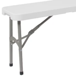 Emma And Oliver 11"W X 72"L Portable Bi-Fold Granite White Folding Bench -Baxton Studio Store GUEST 576e350b 3ee8 4c6d b084 c05d89e66aaf