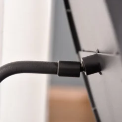 HOMCOM Modern Glasstop Vanity Table With Mirror, Makeup Dressing Table With Rotating Round Mirror, Shelves For Perfumes, Cosmetics, Lotions, Black -Baxton Studio Store GUEST 586fac35 1411 4467 a438 87c62b1ac0dc