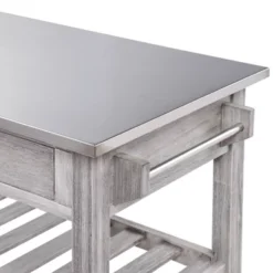 Sonoma Kitchen Cart With Stainless Steel Top - Boraam -Baxton Studio Store GUEST 58ad463c a117 48eb a801 8e01389e8360