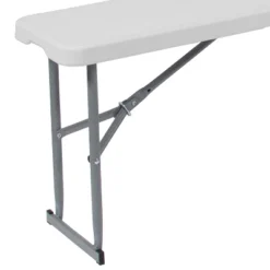 Emma And Oliver 10.25"Wx71"L Portable Bi-Fold Granite White Plastic Bench -Baxton Studio Store GUEST 58ef0b72 1156 4bf0 823b 20e2221a883e