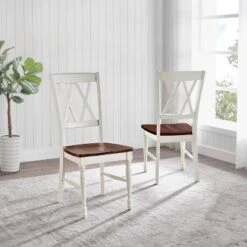 4pc Shelby Dining Set Distressed White - Crosley -Baxton Studio Store GUEST 59090f5c 168c 4c2c 912f edab20206d9b