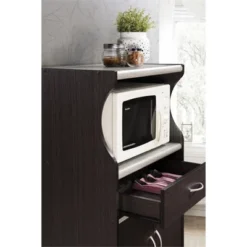 Microwave Kitchen Cart In Chocolate Gray - Hodedah -Baxton Studio Store GUEST 5a138e70 1142 4245 a6fd 3a1132a59cee