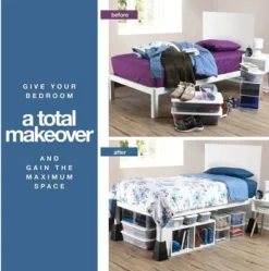 Adjustable Bed Risers - Heavy Duty Furniture Riser Set Of 4 In Heights Of 8, 5, Or 3 Inches For Table Risers, Bed Frame Risers In Black – Homeitusa -Baxton Studio Store GUEST 5b744f96 00ce 483d 9ffc faa2d141bc6b