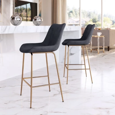 Chelles Counter Height Barstool Chair Black - ZM Home 8 Chelles Counter Height Barstool Chair Black - ZM Home - Image 8
