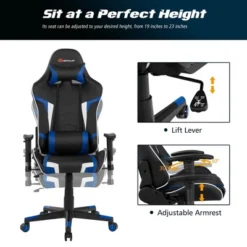 Costway Gaming Desk & Chair Set Z-Shaped Racing Style Desk With Massage Swivel Gaming Chair -Baxton Studio Store GUEST 5c01f118 2b8a 44e7 a877 5f2dd6ce5418