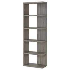 70.75" Rustic 5 Shelf Bookcase Weathered Gray - Coaster -Baxton Studio Store GUEST 5c3e2d2a 8b16 4e19 8919 5e35e6cc62ed