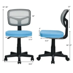 Tangkula Armless Mesh Office Chair Ergonomic Swivel Computer Desk Chair Height Adjustable Task Chair For Adults And Kids -Baxton Studio Store GUEST 5c543ab1 fb6e 4cf9 b1d3 4814d3780a15
