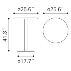 41" Elegant Chromed Steel Round Bar Table Walnut - ZM Home -Baxton Studio Store GUEST 5c6bc7a8 1fa7 4c46 b48d 9a5f6a72d2fb