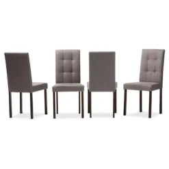 Baxton Studio Set Of 4 Andrew Modern And Contemporary Fabric Upholstered Grid-tufting Dining Chair -Baxton Studio Store GUEST 5c7d6327 90b4 443e b0fe dfd811a333d8