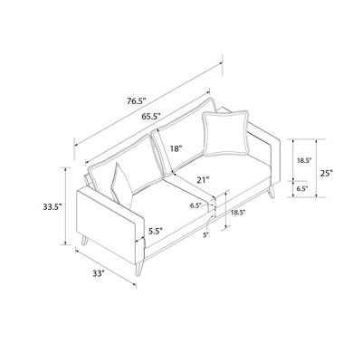 Maryan Pillowback Wood Stretcher Sofa Gray Linen - Room & Joy 10 Maryan Pillowback Wood Stretcher Sofa Gray Linen - Room & Joy - Image 10