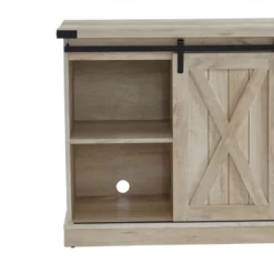 Edyo Living Rustic Farmhouse Wood TV Stand Media Console Table With Sliding Barn Doors And Adjustable Shelves For TVs Up To 65 Inches -Baxton Studio Store GUEST 5ca9ce9a 96dd 47bd 8efa 65583e44d823