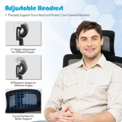 Costway Ergonomic Office Chair High-Back Mesh Chair W/Adjustable Lumbar Support -Baxton Studio Store GUEST 5cff5ede 2fbd 417a 9f4d 46837718445d