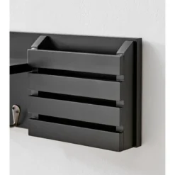 18" Utility Shelf With Pocket And Hanging Hooks Black - Danya B. -Baxton Studio Store GUEST 5d04539f bab4 4f75 9897 28964a49b101