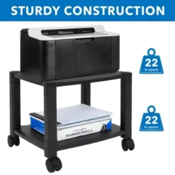 Mount-It! Under Desk Printer Stand With Wheels | Height Adjustable With 4 Swivel Wheels, Cable Management, Low Rolling, Mobile Printer Cart | 2 Tier -Baxton Studio Store GUEST 5d04efa7 5e9f 4a3b 81c7 76fdbc9861cf