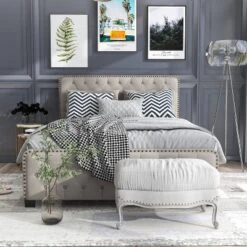 Phebe Button Tufted Upholstered Bed - HOMES: Inside + Out 9 Phebe Button Tufted Upholstered Bed - HOMES: Inside + Out -Baxton Studio Store GUEST 5daa06f4 f6bc 42d2 baa7 1aabde9e7c22