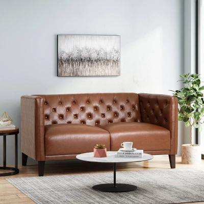 Rockney Contemporary Upholstered Tufted Loveseat - Christopher Knight Home 1 Rockney Contemporary Upholstered Tufted Loveseat - Christopher Knight Home