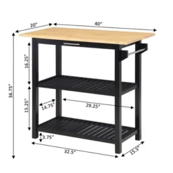 Designs2Go 3 Tier Butcher Block Kitchen Prep Island With Drawer - Breighton Home -Baxton Studio Store GUEST 5de2ef8a fba3 48f5 8b58 ff337ac9a2a8