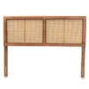 Full Gilbert Wood And Synthetic Rattan Headboard Walnut - Baxton Studio