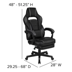 Flash Furniture X40 Gaming Chair Racing Ergonomic Computer Chair With Fully Reclining Back/Arms, Slide-Out Footrest, Massaging Lumbar -Baxton Studio Store GUEST 60c7a4dd 8198 434e 93b8 c2898c3730f2