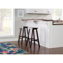 30" Saddle Barstool Wood Brown - Linon -Baxton Studio Store GUEST 60e70f7f b8bf 4158 8a0d 2716589b0cf3