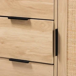 Harrison Wood And Rattan 3 Drawer Sideboard Dining Cabinet Natural Brown/Black - Baxton Studio -Baxton Studio Store GUEST 61543cf0 db6b 4d77 b6b1 001d537cdf1b