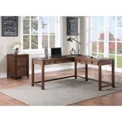 Baton Rouge L Shaped Desk - OSP Home Furnishings -Baxton Studio Store GUEST 616a2891 142a 4f21 8cf5 4180cf5aa9a9