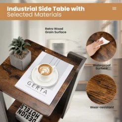 Costway 2PCS 2 Tier Sofa Side End Table Storage Shelf Small Spaces Living Room Bedroom -Baxton Studio Store GUEST 61fc9bbc 9235 465e 85e0 68216f7ae87a