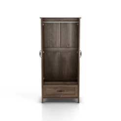 Nurembo 1 Drawer Wardrobe Closet Distressed Walnut - HOMES: Inside + Out -Baxton Studio Store GUEST 624530cf d6e7 4402 b28b c4e6bccae9fe