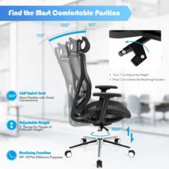 Costway Ergonomic Office Chair High-Back Mesh Chair W/Adjustable Lumbar Support -Baxton Studio Store GUEST 625eac8b 57c3 4d85 a154 4a5a8e0f20d2