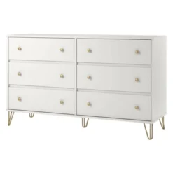 6 Drawer Finley Dresser White - Novogratz -Baxton Studio Store GUEST 629ffc05 8802 4e61 b17b 2773c00a6b21