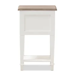 Dauphine 2 Drawer Provincial Style Oak And Distressed Finish Wood Nightstand White - Baxton Studio -Baxton Studio Store GUEST 62f0e569 c876 48be a2b0 847f7ce400fe