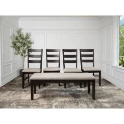 Pearce 6Pc Wood Dining Set With Chairs And Bench Gray/Espresso - Abbyson Living -Baxton Studio Store GUEST 63703e16 33ee 4591 98ed 675590333429