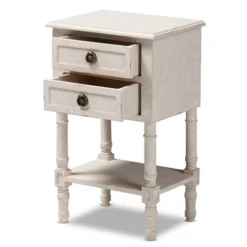 Lenore Country Cottage Farmhouse 2 Drawer Nightstand White - Baxton Studio -Baxton Studio Store GUEST 6444a8fb 3959 4718 9f8c db22be37fb39