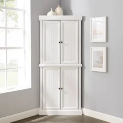 Shoreline Tall Corner Pantry White - Crosley -Baxton Studio Store GUEST 64bec7bf 290e 4a91 8303 df98771eb67c