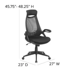 Emma And Oliver High Back Black Mesh Executive Swivel Office Chair With Flip-Up Arms -Baxton Studio Store GUEST 661d1d53 8a2a 4299 b9e9 f04b63999feb