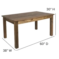 Emma And Oliver 60" X 38" Rectangular Antique Rustic Solid Pine Farm Dining Table -Baxton Studio Store GUEST 66a26476 f6a0 4711 b08d dc5d7cc36e81