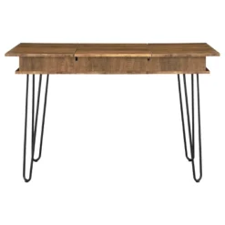 Sheeran Storage Writing Desk With Hairpin Legs Rustic Amber - Coaster -Baxton Studio Store GUEST 66effa3e 3d79 4903 94fc 67f1970d97f1