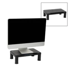 Mind Reader 2pk Small Plastic Monitor Stands Black -Baxton Studio Store GUEST 6726117f 6911 431b bc19 44fd4a50e09b