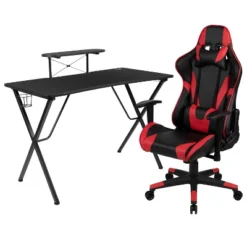 Flash Furniture Gaming Desk And Reclining Gaming Chair Set With Cup Holder, Headphone Hook, And Monitor/Smartphone Stand -Baxton Studio Store GUEST 6815d124 939a 4e5f be71 3d1f9fa0c351