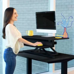 FlexPro Premier Electric Height Adjustable Corner Desk – 39.25” Standing Desk Converter – Black – Stand Steady 17 FlexPro Premier Electric Height Adjustable Corner Desk – 39.25” Standing Desk Converter – Black – Stand Steady -Baxton Studio Store GUEST 6877215d 259e 4135 82ad 3bd014d89b7c