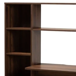 Ezra Wood Storage Computer Desk With Shelves Walnut - Baxton Studio -Baxton Studio Store GUEST 689cc118 a4cc 443f be99 36c684eb3632