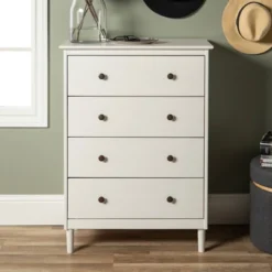 Stiva Classic Mid-Century Modern Vertical 4 Drawer Dresser - Saracina Home -Baxton Studio Store GUEST 68d4ecb8 3e27 43b1 b59e edd78e340610