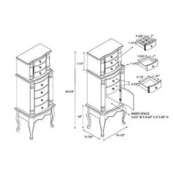 Marie Jewelry Armoire Oak - Powell Company -Baxton Studio Store GUEST 69969404 e7f4 4588 9c0d ce3762d657c9